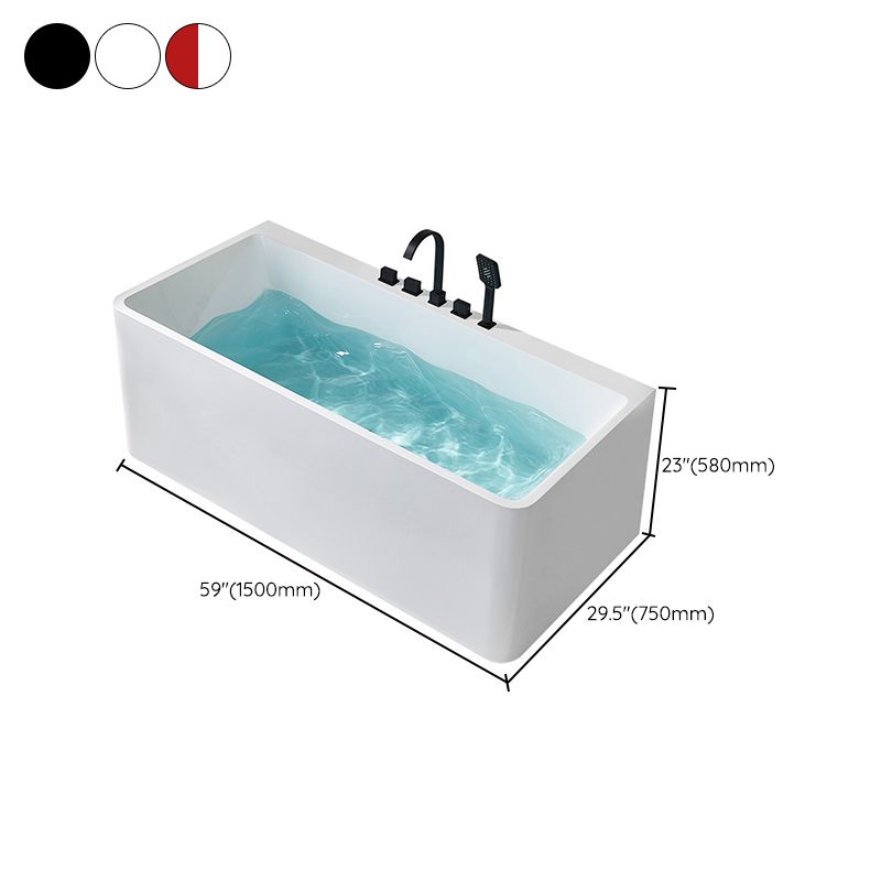 Modern Acrylic Rectangle Bathtub White Back to Wall with Drain Bath Tub Clearhalo 'Bathroom Remodel & Bathroom Fixtures' 'Bathtubs' 'Home Improvement' 'home_improvement' 'home_improvement_bathtubs' 'Showers & Bathtubs' 1200x1200_4a284405-47de-440c-bc81-141c860c41d3