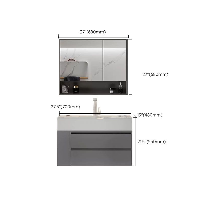 Modern Wall Mounted Standard Single-Sink Open Console with Sink Set Clearhalo 'Bathroom Remodel & Bathroom Fixtures' 'Bathroom Vanities' 'bathroom_vanities' 'Home Improvement' 'home_improvement' 'home_improvement_bathroom_vanities' 1200x1200_4a287c77-390f-420a-a8e7-007850938ccb