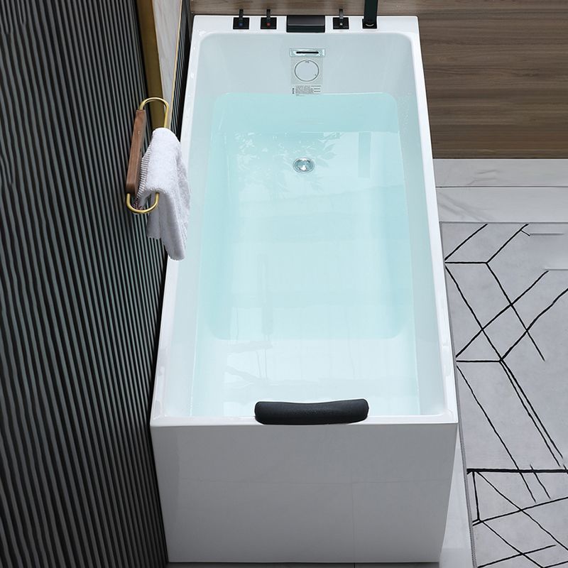 Acrylic Soaking Tub with Left Drain in White Rectangle Freestanding Bathtub Clearhalo 'Bathroom Remodel & Bathroom Fixtures' 'Bathtubs' 'Home Improvement' 'home_improvement' 'home_improvement_bathtubs' 'Showers & Bathtubs' 1200x1200_4a2d1b91-5ee6-4507-a3f1-10a70fb3fb51