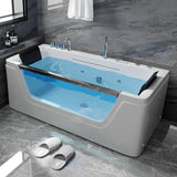 Stand Alone White Bathtub Acrylic Rectangular Modern Center Bath Clearhalo 'Bathroom Remodel & Bathroom Fixtures' 'Bathtubs' 'Home Improvement' 'home_improvement' 'home_improvement_bathtubs' 'Showers & Bathtubs' 1200x1200_4a3e0342-6710-4595-9f57-60941dee1f90