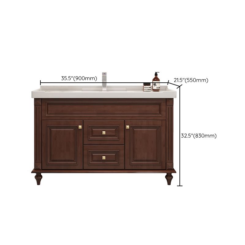 Single Sink Modern Freestanding Bathroom Sink Vanity with Mirror Clearhalo 'Bathroom Remodel & Bathroom Fixtures' 'Bathroom Vanities' 'bathroom_vanities' 'Home Improvement' 'home_improvement' 'home_improvement_bathroom_vanities' 1200x1200_4a478994-f08b-4e12-9d38-e5c2d3f74de9