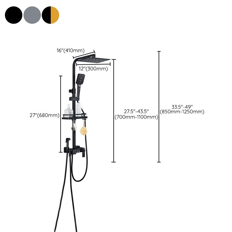 Modern Shower System Rectangle Spot Resist Handle Lever Wall Mounted Shower System Clearhalo 'Bathroom Remodel & Bathroom Fixtures' 'Home Improvement' 'home_improvement' 'home_improvement_shower_faucets' 'Shower Faucets & Systems' 'shower_faucets' 'Showers & Bathtubs Plumbing' 'Showers & Bathtubs' 1200x1200_4a495519-1bb5-4b74-bcb3-1c3a0de02aa3