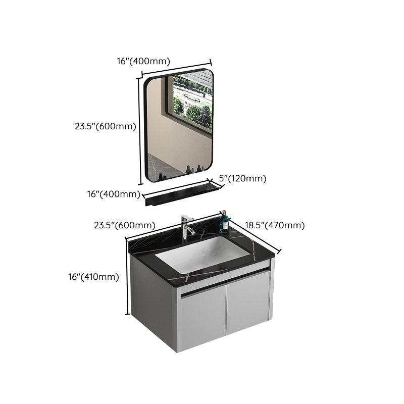 Single Sink Bathroom Vanity Modern Gray Rectangular Bath Vanity Clearhalo 'Bathroom Remodel & Bathroom Fixtures' 'Bathroom Vanities' 'bathroom_vanities' 'Home Improvement' 'home_improvement' 'home_improvement_bathroom_vanities' 1200x1200_4a5ea11d-8634-4d68-a19b-e827905bbeab