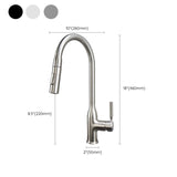 Contemporary Faucet Copper Single Handle High Arc Retractable Faucet for Kitchen Clearhalo 'Home Improvement' 'home_improvement' 'home_improvement_kitchen_faucets' 'Kitchen Faucets' 'Kitchen Remodel & Kitchen Fixtures' 'Kitchen Sinks & Faucet Components' 'kitchen_faucets' 1200x1200_4a857ec2-558d-49bd-ab2c-1d668b15cd86