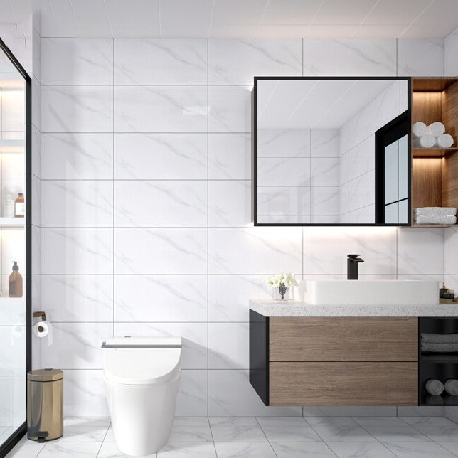 Rectangular Ceramic Polished Straight Edge Singular Tile Marble Look Bathroom Floor Clearhalo 'Floor Tiles & Wall Tiles' 'floor_tiles_wall_tiles' 'Flooring 'Home Improvement' 'home_improvement' 'home_improvement_floor_tiles_wall_tiles' Walls and Ceiling' 1200x1200_4a9605dd-3dd9-4b0c-90ae-b573ae2e2d86