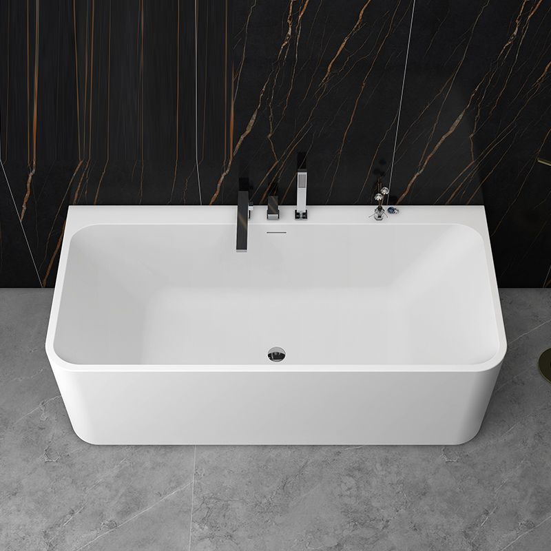 Modern Style Stone Soaking Bathtub Rectangle Back to Wall Bathtub Clearhalo 'Bathroom Remodel & Bathroom Fixtures' 'Bathtubs' 'Home Improvement' 'home_improvement' 'home_improvement_bathtubs' 'Showers & Bathtubs' 1200x1200_4aa1de5e-19fd-4b85-a165-03b22877e269