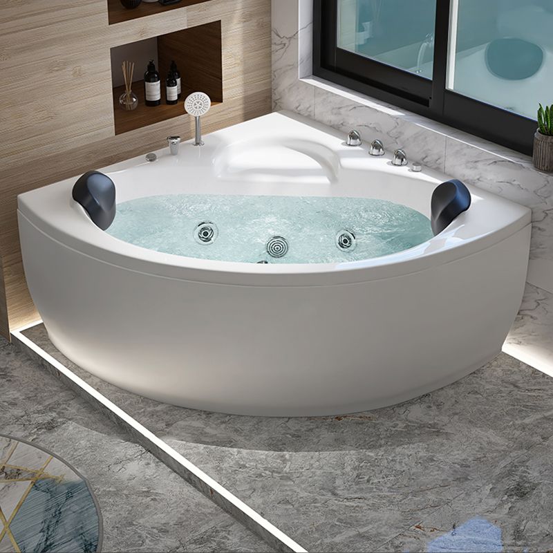 Modern Corner Acrylic Bathtub Air/Whirlpool Bathtub with Drain and Overflow Trim Clearhalo 'Bathroom Remodel & Bathroom Fixtures' 'Bathtubs' 'Home Improvement' 'home_improvement' 'home_improvement_bathtubs' 'Showers & Bathtubs' 1200x1200_4aa3a7b6-2433-4cf8-a58b-0f17eb1c1a4d