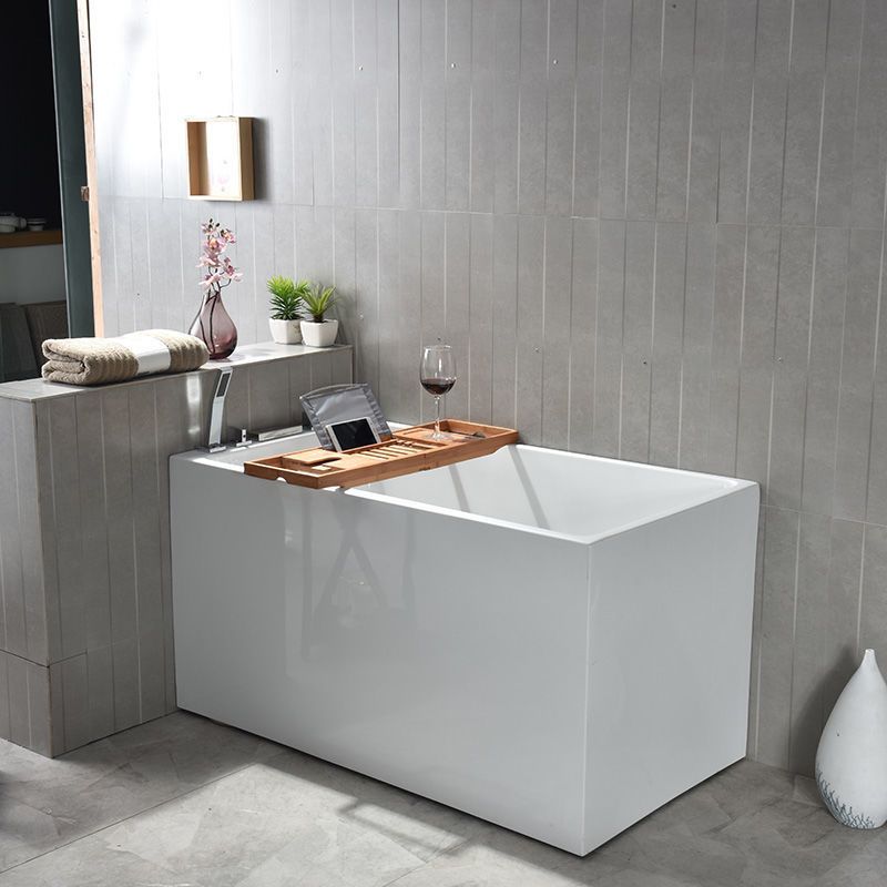 Acrylic Soaking Bathtub Antique Finish Rectangular Bathtub (Shelf not Included) Clearhalo 'Bathroom Remodel & Bathroom Fixtures' 'Bathtubs' 'Home Improvement' 'home_improvement' 'home_improvement_bathtubs' 'Showers & Bathtubs' 1200x1200_4aa77b98-c6e1-4646-82db-98bfa149e309