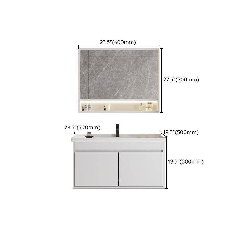 Rectangular Bathroom Vanity Single-Sink Modern White Wall Mount Vanity Set Clearhalo 'Bathroom Remodel & Bathroom Fixtures' 'Bathroom Vanities' 'bathroom_vanities' 'Home Improvement' 'home_improvement' 'home_improvement_bathroom_vanities' 1200x1200_4abb7566-f912-4343-82d0-132fd9e09d29