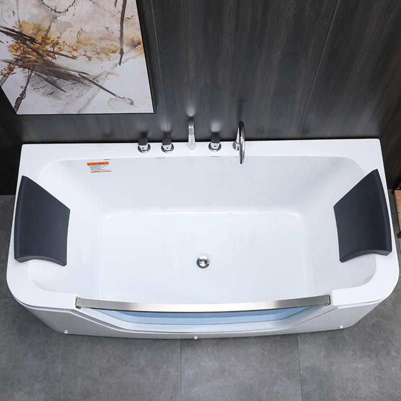 Bathroom Modern Acrylic Bath Tub Back to Wall Center Drain Tub Clearhalo 'Bathroom Remodel & Bathroom Fixtures' 'Bathtubs' 'Home Improvement' 'home_improvement' 'home_improvement_bathtubs' 'Showers & Bathtubs' 1200x1200_4abed2f3-78f7-433e-8321-b221f5c5c1d1