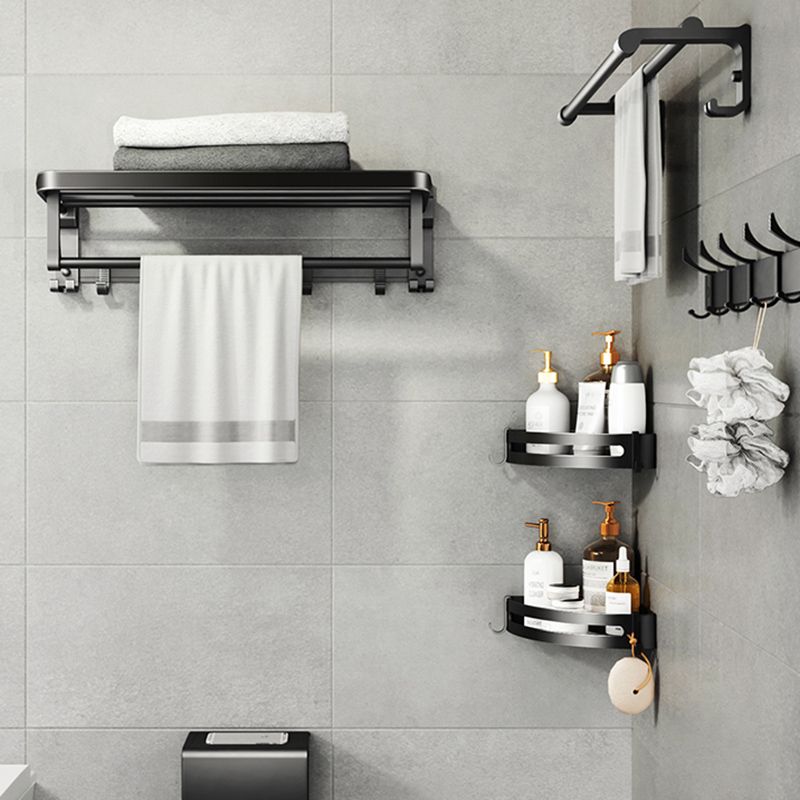 Modern Matte Black Bathroom Accessory Set Towel Bar/Paper Holder/Robe Hook Included Clearhalo 'Bathroom Hardware Sets' 'Bathroom Hardware' 'Bathroom Remodel & Bathroom Fixtures' 'bathroom_hardware_sets' 'Home Improvement' 'home_improvement' 'home_improvement_bathroom_hardware_sets' 1200x1200_4ae42469-774c-4828-aa20-1d0964b22f59