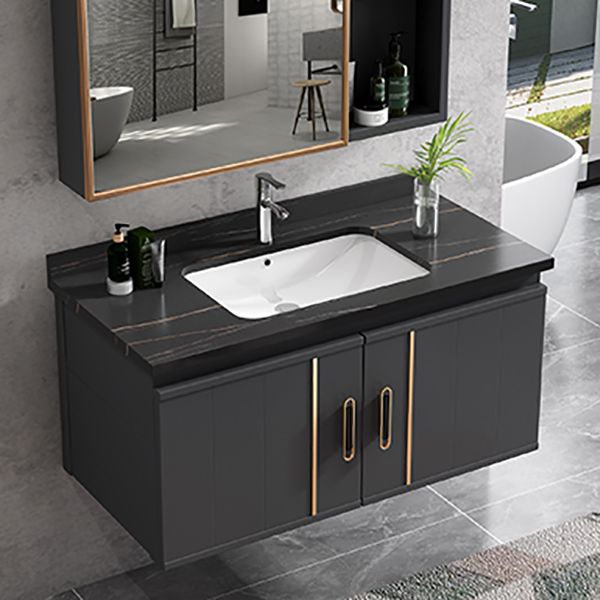 Wall Mount Bathroom Sink Vanity Glam Bathroom Vanity with Mirror Clearhalo 'Bathroom Remodel & Bathroom Fixtures' 'Bathroom Vanities' 'bathroom_vanities' 'Home Improvement' 'home_improvement' 'home_improvement_bathroom_vanities' 1200x1200_4aefb461-4dfb-4998-a0e6-a0ff51ad1c72