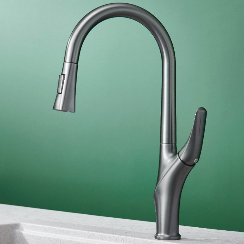 Modern Kitchen Sink Faucet Brass Pulldown Sprayer Single Handle High Arch Pot Filler Clearhalo 'Home Improvement' 'home_improvement' 'home_improvement_kitchen_faucets' 'Kitchen Faucets' 'Kitchen Remodel & Kitchen Fixtures' 'Kitchen Sinks & Faucet Components' 'kitchen_faucets' 1200x1200_4af36397-71a5-4973-abb6-a721e92e36d0