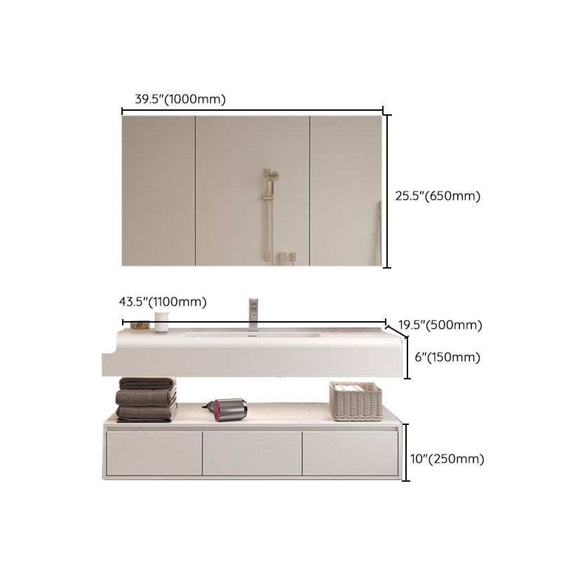 Mirror Included Wall Mount Sink Vanity with Faucet Sink for Bathroom Clearhalo 'Bathroom Remodel & Bathroom Fixtures' 'Bathroom Vanities' 'bathroom_vanities' 'Home Improvement' 'home_improvement' 'home_improvement_bathroom_vanities' 1200x1200_4b0aa5e0-f359-4a07-9622-68fbb04987bf