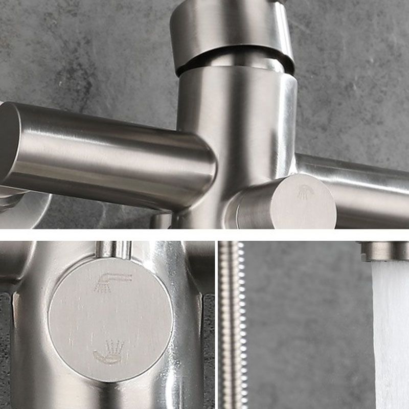 Bathroom Bathtub Faucet Rod Handle Handheld Shower Head Bathtub Faucet Clearhalo 'Bathroom Remodel & Bathroom Fixtures' 'Bathtub Faucets' 'bathtub_faucets' 'Home Improvement' 'home_improvement' 'home_improvement_bathtub_faucets' 1200x1200_4b15d35d-d935-4ed2-b107-098aa4551958