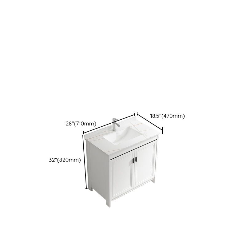 Rectangular Modern Bathroom Vanity White Stone Single Freestanding Vanity Set Clearhalo 'Bathroom Remodel & Bathroom Fixtures' 'Bathroom Vanities' 'bathroom_vanities' 'Home Improvement' 'home_improvement' 'home_improvement_bathroom_vanities' 1200x1200_4b294517-eeda-4c68-ad61-30601cd86536