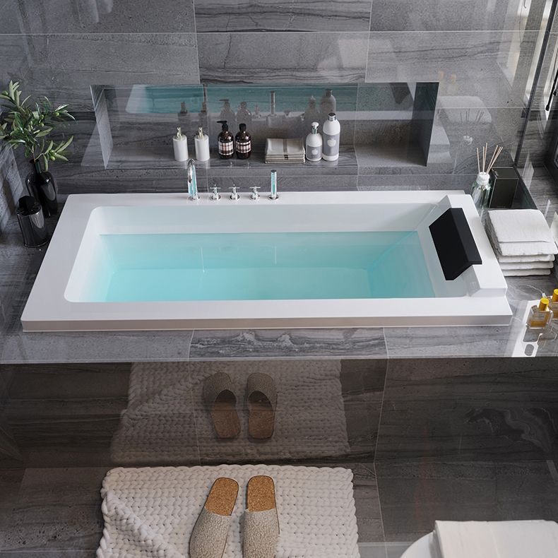 Acrylic White Rectangular Bath Modern Drop-in Soaking Bathtub Clearhalo 'Bathroom Remodel & Bathroom Fixtures' 'Bathtubs' 'Home Improvement' 'home_improvement' 'home_improvement_bathtubs' 'Showers & Bathtubs' 1200x1200_4b2afa5a-7446-44df-93eb-62cb97c7548d