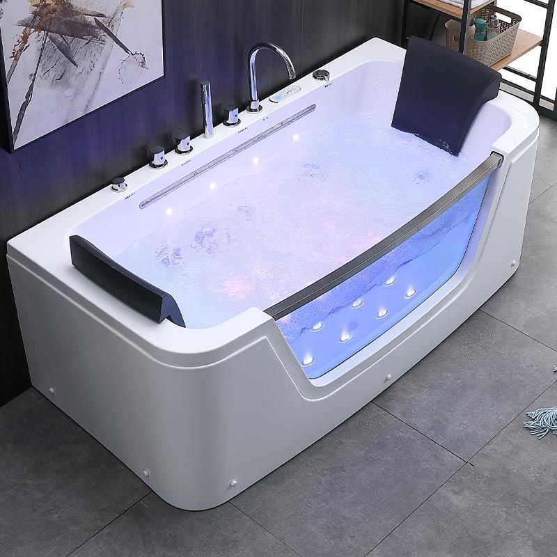 Bathroom Modern Acrylic Bath Tub Back to Wall Center Drain Tub Clearhalo 'Bathroom Remodel & Bathroom Fixtures' 'Bathtubs' 'Home Improvement' 'home_improvement' 'home_improvement_bathtubs' 'Showers & Bathtubs' 1200x1200_4b5007ac-837f-4b71-a4a6-40ec4ce83098