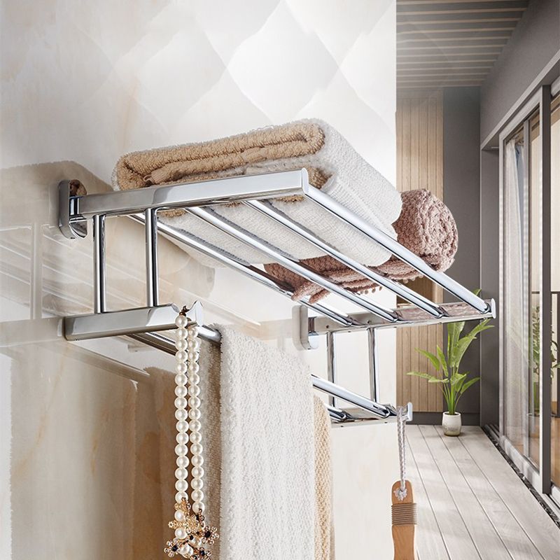 Polished Chrome Modern Bathroom Accessory Set Silver Towel Bar/Bath Shelf Clearhalo 'Bathroom Hardware Sets' 'Bathroom Hardware' 'Bathroom Remodel & Bathroom Fixtures' 'bathroom_hardware_sets' 'Home Improvement' 'home_improvement' 'home_improvement_bathroom_hardware_sets' 1200x1200_4b52a2dd-4ff2-4f19-9f66-78035d423f7e