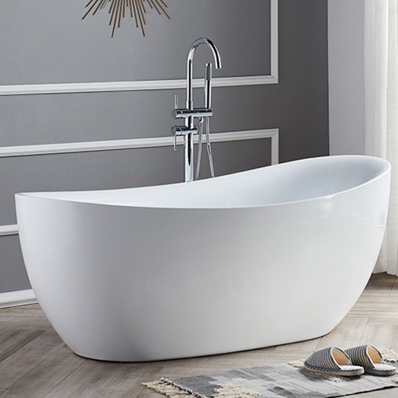 Modern Acrylic Freestanding Bath Tub Soaking 31.5-inch Tall Bathtub in  White - Clearhalo