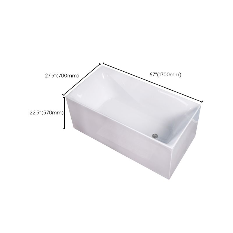 Modern Acrylic Freestanding Back to Wall Bathtub Soaking Rectangular Bath Tub Clearhalo 'Bathroom Remodel & Bathroom Fixtures' 'Bathtubs' 'Home Improvement' 'home_improvement' 'home_improvement_bathtubs' 'Showers & Bathtubs' 1200x1200_4b96ebf8-0973-4157-875d-f2784a38b1b1