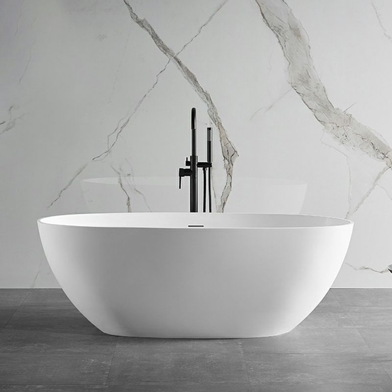 Modern Stone Oval White Bathtub Freestanding Soaking Bath for Bathroom Clearhalo 'Bathroom Remodel & Bathroom Fixtures' 'Bathtubs' 'Home Improvement' 'home_improvement' 'home_improvement_bathtubs' 'Showers & Bathtubs' 1200x1200_4b9e8190-f887-4610-92e7-4a891012be81