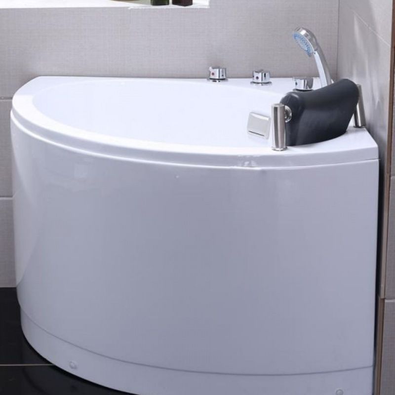 Modern 25.59-inch Tall Acrylic Tub Soak Corner White Bathtub Clearhalo 'Bathroom Remodel & Bathroom Fixtures' 'Bathtubs' 'Home Improvement' 'home_improvement' 'home_improvement_bathtubs' 'Showers & Bathtubs' 1200x1200_4ba37580-a84d-43ab-ab2e-9231d95fd3dc