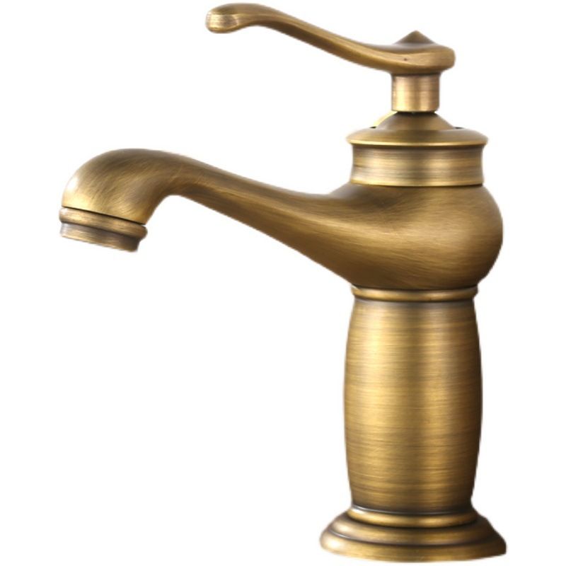 Low-arc Country Vessel Faucet Single Handle Brass Faucet for Bathroom Clearhalo 'Bathroom Remodel & Bathroom Fixtures' 'Bathroom Sink Faucets' 'Bathroom Sinks & Faucet Components' 'bathroom_sink_faucets' 'Home Improvement' 'home_improvement' 'home_improvement_bathroom_sink_faucets' 1200x1200_4bca9cc0-8cbf-4ff6-81a2-be7841f38562