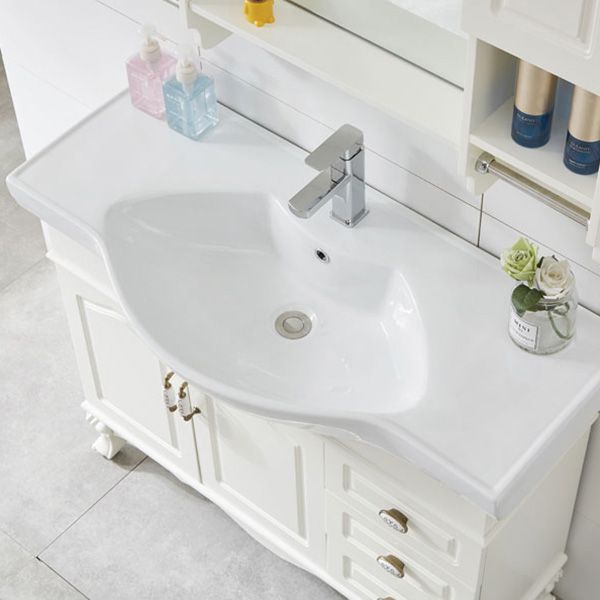Traditional Wood Sink Vanity Freestanding Bathroom Sink Vanity with Mirror Clearhalo 'Bathroom Remodel & Bathroom Fixtures' 'Bathroom Vanities' 'bathroom_vanities' 'Home Improvement' 'home_improvement' 'home_improvement_bathroom_vanities' 1200x1200_4be6fcc5-e28e-48c7-a9e0-0d59f78fd3f9
