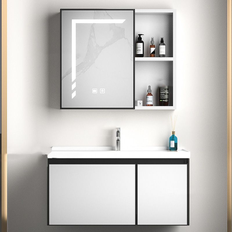 Modern Vanity Set Metal Frame Wall-Mounted with Soft Close Door Clearhalo 'Bathroom Remodel & Bathroom Fixtures' 'Bathroom Vanities' 'bathroom_vanities' 'Home Improvement' 'home_improvement' 'home_improvement_bathroom_vanities' 1200x1200_4beee89c-0515-4131-afa7-999a75661776