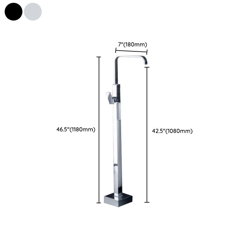 Floor Mounted Metal Freestanding Tub Filler One Hold Freestanding Tub Filler Trim Clearhalo 'Bathroom Remodel & Bathroom Fixtures' 'Bathtub Faucets' 'bathtub_faucets' 'Home Improvement' 'home_improvement' 'home_improvement_bathtub_faucets' 1200x1200_4c152324-d03e-4636-b102-3ea9ec8f190a