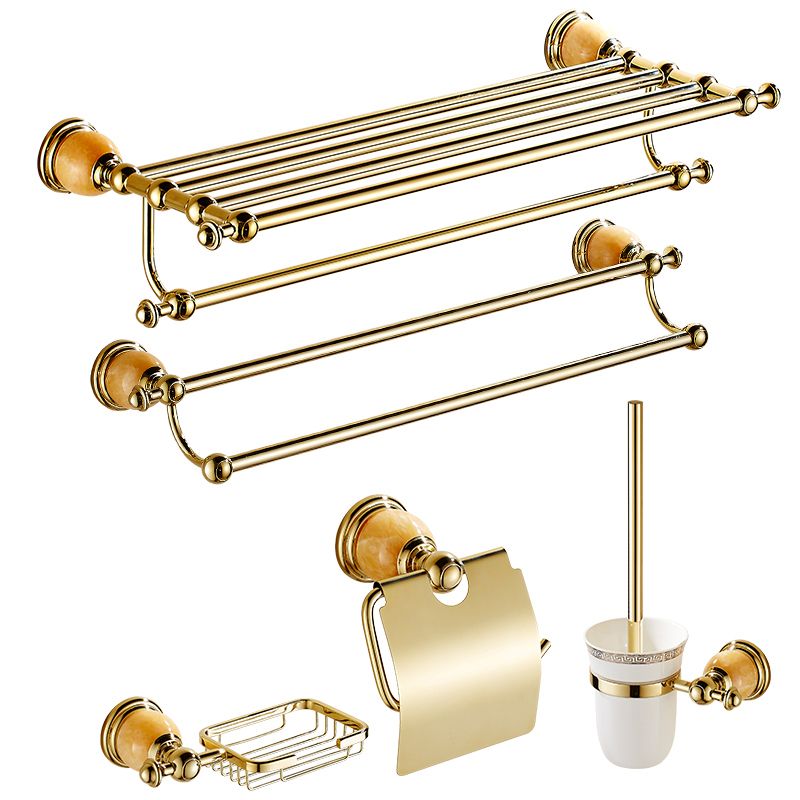 Polished Gold Bathroom Set Metal Bathroom Accessories Hardware Set Clearhalo 'Bathroom Hardware Sets' 'Bathroom Hardware' 'Bathroom Remodel & Bathroom Fixtures' 'bathroom_hardware_sets' 'Home Improvement' 'home_improvement' 'home_improvement_bathroom_hardware_sets' 1200x1200_4c1e045a-2490-4f3a-b11b-773348582f71