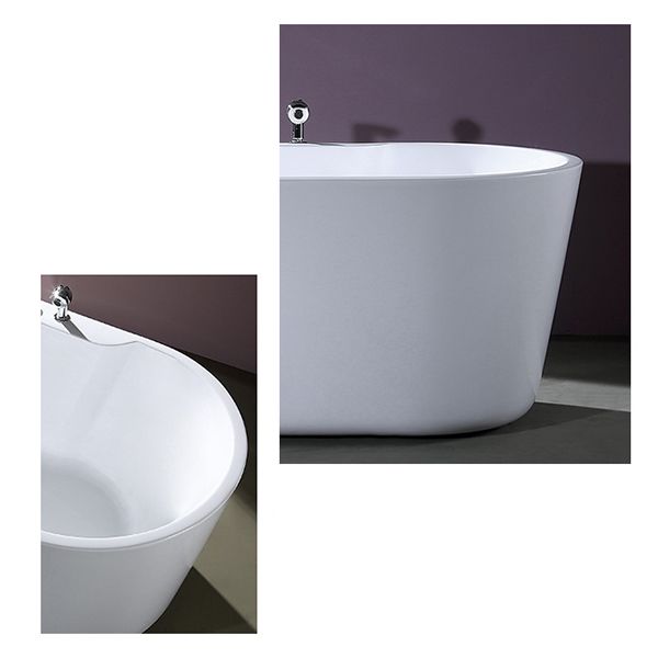 Acrylic Oval Bathtub with Faucet Soaking Freestanding Tub for Bathroom Clearhalo 'Bathroom Remodel & Bathroom Fixtures' 'Bathtubs' 'Home Improvement' 'home_improvement' 'home_improvement_bathtubs' 'Showers & Bathtubs' 1200x1200_4c75287b-61e4-4983-a8f1-5bb325c6e57e