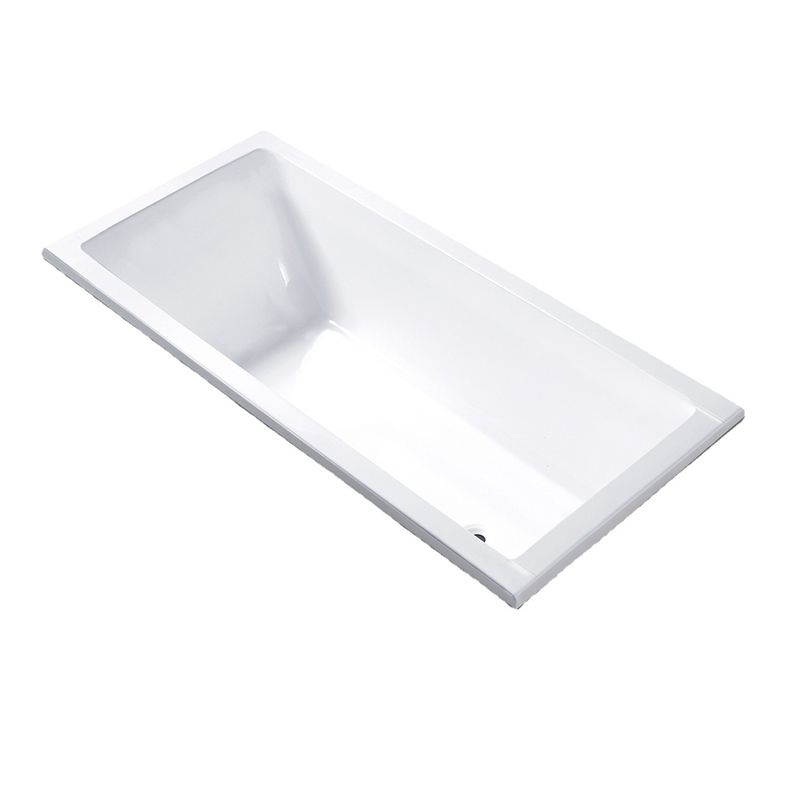 Modern Rectangular Drop-in Bath Tub White Acrylic Tub with Internal Drain Clearhalo 'Bathroom Remodel & Bathroom Fixtures' 'Bathtubs' 'Home Improvement' 'home_improvement' 'home_improvement_bathtubs' 'Showers & Bathtubs' 1200x1200_4c766b25-0426-406b-971e-4d395ade084f