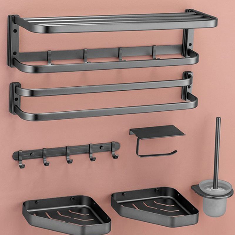 Modern Black Bathroom Accessory Kit Towel Bar Bath Shelf Bath Hardware Set Clearhalo 'Bathroom Hardware Sets' 'Bathroom Hardware' 'Bathroom Remodel & Bathroom Fixtures' 'bathroom_hardware_sets' 'Home Improvement' 'home_improvement' 'home_improvement_bathroom_hardware_sets' 1200x1200_4c884d8f-a05d-4ac1-8151-f69b03e9afe6