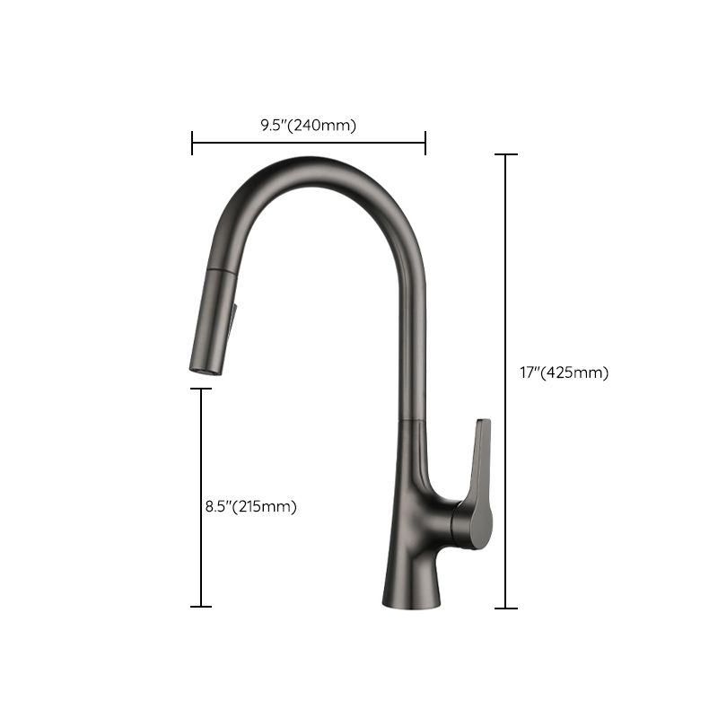 Modern Style Kitchen Faucet Copper Single Handle High Arc Kitchen Faucet Clearhalo 'Home Improvement' 'home_improvement' 'home_improvement_kitchen_faucets' 'Kitchen Faucets' 'Kitchen Remodel & Kitchen Fixtures' 'Kitchen Sinks & Faucet Components' 'kitchen_faucets' 1200x1200_4c8d35c4-5e9a-41f3-93c8-0ff6e7ee440d