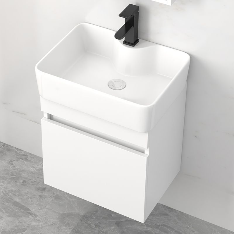 Rectangular Single Sink Bathroom Vanity Modern White Wall Mount Vanity Set Clearhalo 'Bathroom Remodel & Bathroom Fixtures' 'Bathroom Vanities' 'bathroom_vanities' 'Home Improvement' 'home_improvement' 'home_improvement_bathroom_vanities' 1200x1200_4c9a05ed-9bdd-47ea-a36d-769efc01e4df