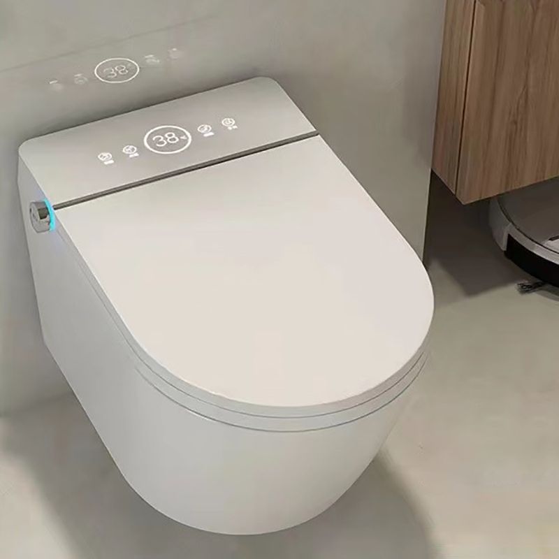 Elongated Wall Hung Toilet Set in White Smart Bidet With Warm Air Dryer Clearhalo 'Bathroom Remodel & Bathroom Fixtures' 'Bidets' 'Home Improvement' 'home_improvement' 'home_improvement_bidets' 'Toilets & Bidets' 1200x1200_4c9f3006-cddc-4b69-b16a-b72ec027e375