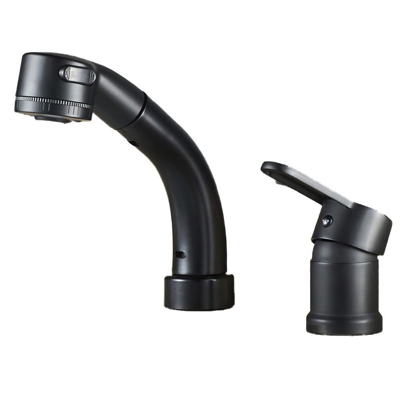 Modern Style Vessel Faucet Copper Knob Handle Low Arc Retractable Vessel Faucet Clearhalo 'Bathroom Remodel & Bathroom Fixtures' 'Bathroom Sink Faucets' 'Bathroom Sinks & Faucet Components' 'bathroom_sink_faucets' 'Home Improvement' 'home_improvement' 'home_improvement_bathroom_sink_faucets' 1200x1200_4ca4e937-8447-4bb7-ab30-c06479eb0cf7