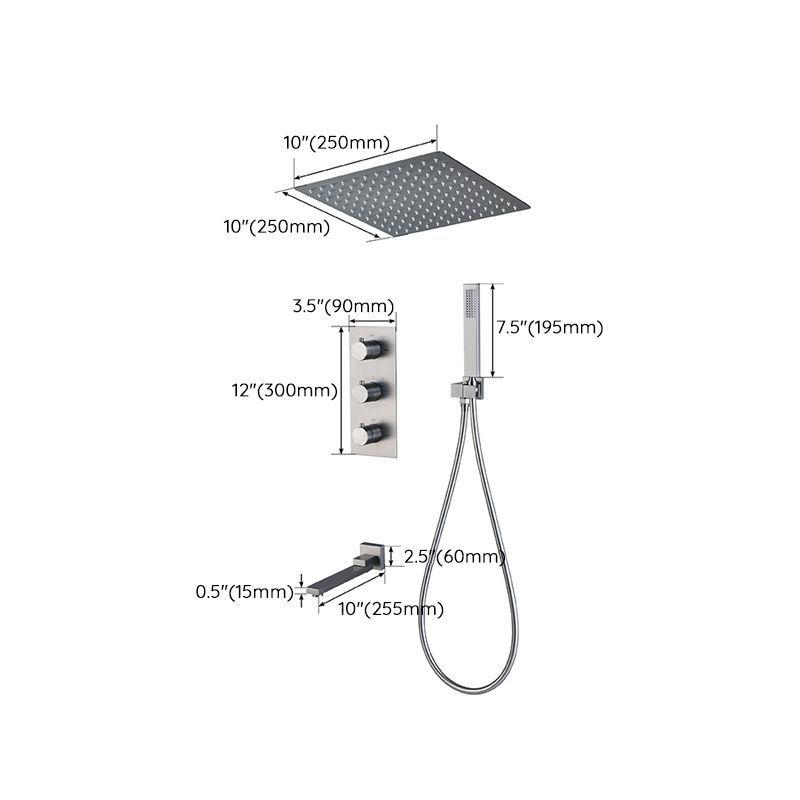 Modern Shower System Ceiling Mounted Square Dual Shower Head Shower Set Clearhalo 'Bathroom Remodel & Bathroom Fixtures' 'Home Improvement' 'home_improvement' 'home_improvement_shower_faucets' 'Shower Faucets & Systems' 'shower_faucets' 'Showers & Bathtubs Plumbing' 'Showers & Bathtubs' 1200x1200_4cadeca0-637c-4b04-8c23-68693234c295