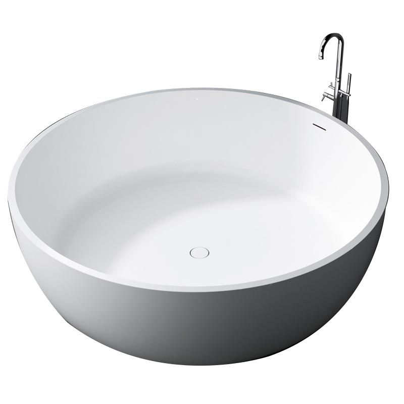 Modern Artificial White Stone Tub Round Freestanding Bathtub Clearhalo 'Bathroom Remodel & Bathroom Fixtures' 'Bathtubs' 'Home Improvement' 'home_improvement' 'home_improvement_bathtubs' 'Showers & Bathtubs' 1200x1200_4caef549-83c4-4672-a5d9-0ddc87566f09