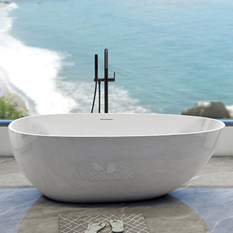 Modern Stone Bathtub Freestand Soaking Bathtub with Drain Bath Tub Clearhalo 'Bathroom Remodel & Bathroom Fixtures' 'Bathtubs' 'Home Improvement' 'home_improvement' 'home_improvement_bathtubs' 'Showers & Bathtubs' 1200x1200_4cb63717-62ee-45ef-9858-2552dd68c925