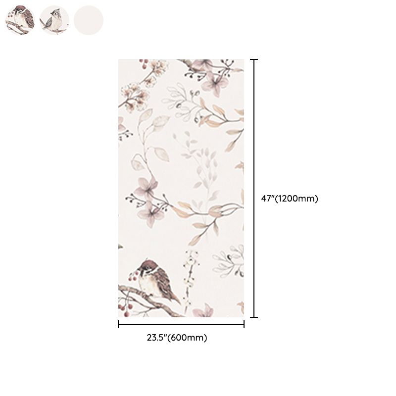 Floral Pattern Floor Tile Scratch Resistant Straight Edge Floor Tile Clearhalo 'Floor Tiles & Wall Tiles' 'floor_tiles_wall_tiles' 'Flooring 'Home Improvement' 'home_improvement' 'home_improvement_floor_tiles_wall_tiles' Walls and Ceiling' 1200x1200_4cb9bb37-a9da-412e-8ac8-f54340b6eb3d