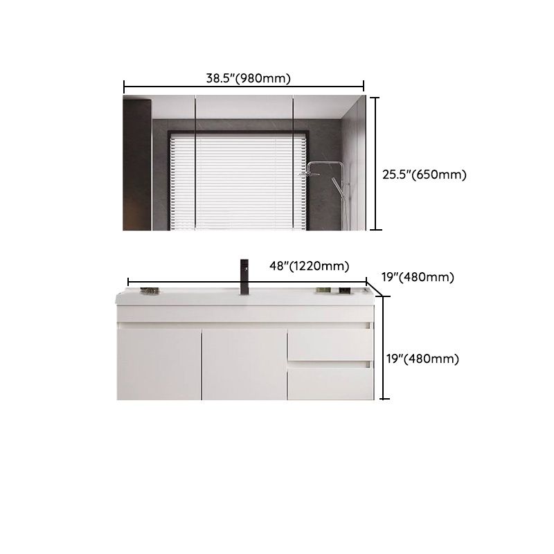 White Modern Wood Rectangular Open Console with Sink Set Faucet Included Clearhalo 'Bathroom Remodel & Bathroom Fixtures' 'Bathroom Vanities' 'bathroom_vanities' 'Home Improvement' 'home_improvement' 'home_improvement_bathroom_vanities' 1200x1200_4cbdbafa-da03-474c-a525-3befb26648da