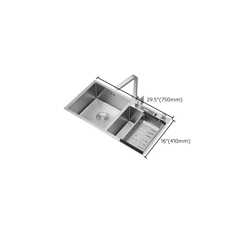 Drop-In Kitchen Sink Stainless Steel Modern Style Rectangle Kitchen Double Sink Clearhalo 'Home Improvement' 'home_improvement' 'home_improvement_kitchen_sinks' 'Kitchen Remodel & Kitchen Fixtures' 'Kitchen Sinks & Faucet Components' 'Kitchen Sinks' 'kitchen_sinks' 1200x1200_4cd436b7-9a33-479c-beaf-dd2c8745d371