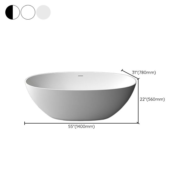 Modern Soaking Freestanding Bath Tub Stone Oval Bathtub with Overflow Trim Clearhalo 'Bathroom Remodel & Bathroom Fixtures' 'Bathtubs' 'Home Improvement' 'home_improvement' 'home_improvement_bathtubs' 'Showers & Bathtubs' 1200x1200_4ce4b6e0-a9aa-42fa-b637-1ea701917082