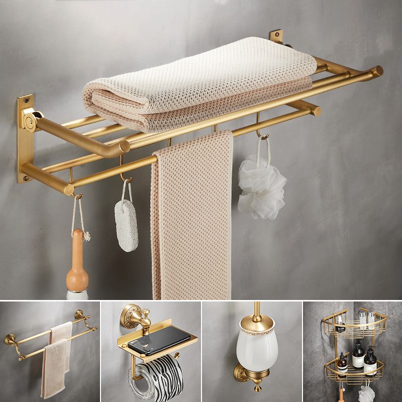 Modern Bathroom Accessory Kit Paper Holder Bath Shelf Gold Bath Hardware Set Clearhalo 'Bathroom Hardware Sets' 'Bathroom Hardware' 'Bathroom Remodel & Bathroom Fixtures' 'bathroom_hardware_sets' 'Home Improvement' 'home_improvement' 'home_improvement_bathroom_hardware_sets' 1200x1200_4cec8029-2984-449d-87e1-b810635c490c