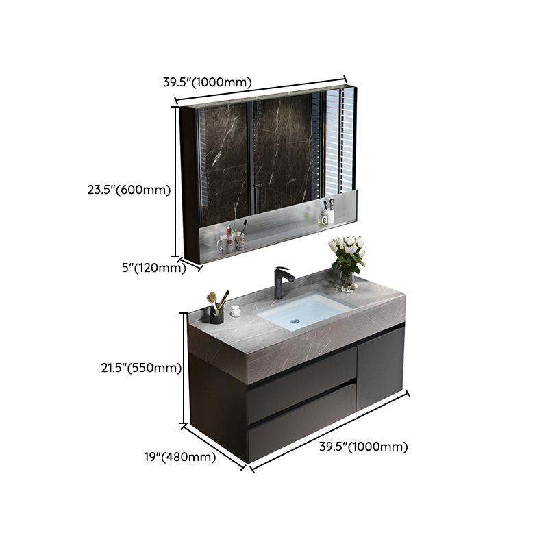 Bathroom Vanity Set Ceramic Rectangular Drawers Wall Mounted Vanity Sink Clearhalo 'Bathroom Remodel & Bathroom Fixtures' 'Bathroom Vanities' 'bathroom_vanities' 'Home Improvement' 'home_improvement' 'home_improvement_bathroom_vanities' 1200x1200_4cf8238b-89ce-4b14-bffe-ca453460d082