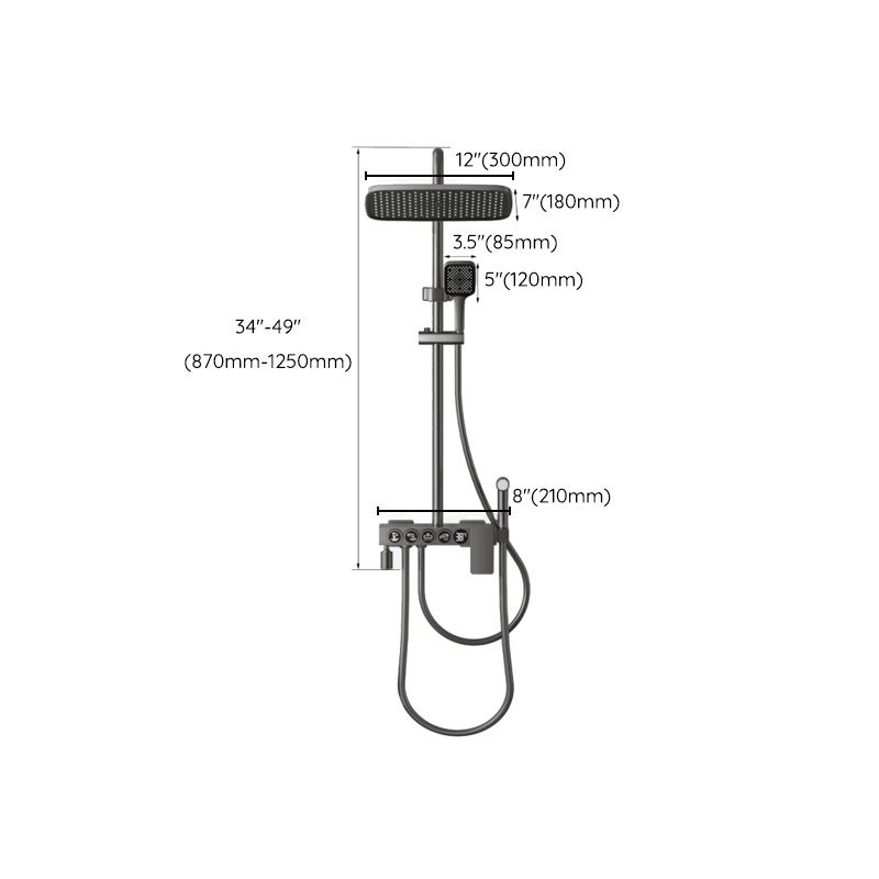 Modern Shower Combo Brass Handheld Shower Head Wall Mounted Shower Set Clearhalo 'Bathroom Remodel & Bathroom Fixtures' 'Home Improvement' 'home_improvement' 'home_improvement_shower_faucets' 'Shower Faucets & Systems' 'shower_faucets' 'Showers & Bathtubs Plumbing' 'Showers & Bathtubs' 1200x1200_4d00fcc3-f04d-432b-a532-7276fba6709f