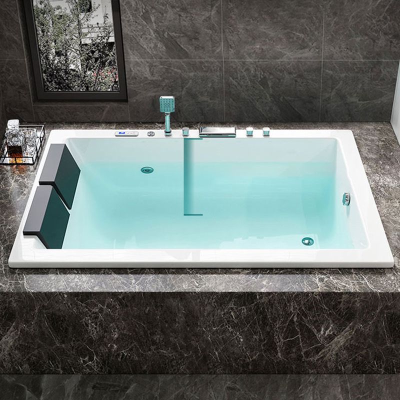 Rectangle Modern White Embedded Bathtub Acrylic with Drain Bath Tub and Overflow Hole Clearhalo 'Bathroom Remodel & Bathroom Fixtures' 'Bathtubs' 'Home Improvement' 'home_improvement' 'home_improvement_bathtubs' 'Showers & Bathtubs' 1200x1200_4d2e3445-2829-4ee2-9a53-4f40864d24c5